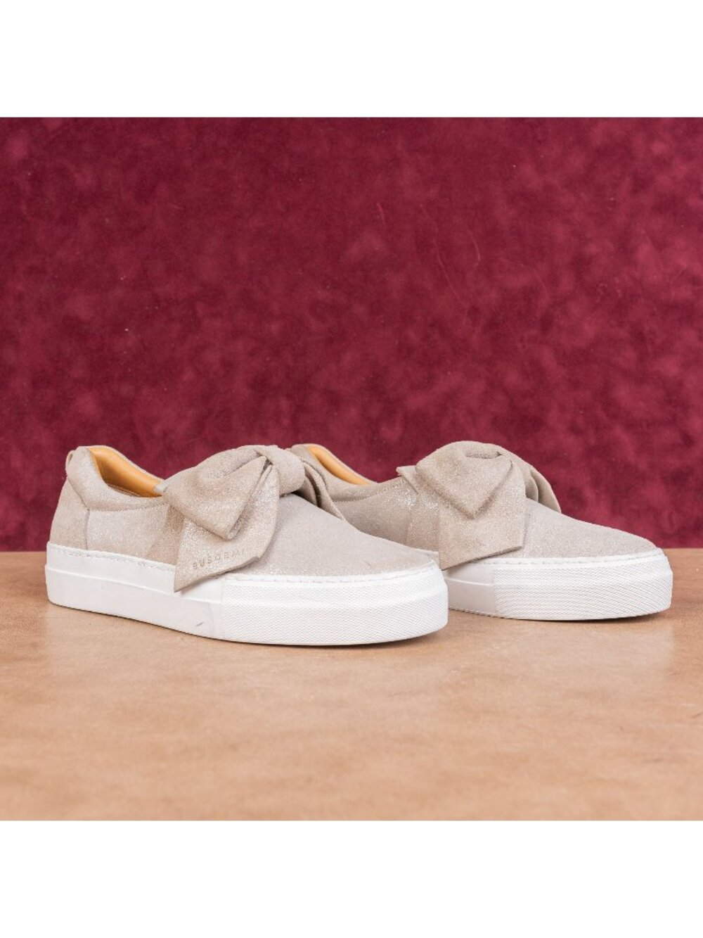 Buscemi Wmn Low Tops With Bow Tie Glitter Beige Platform Sneakers 9.5US EUR39.5